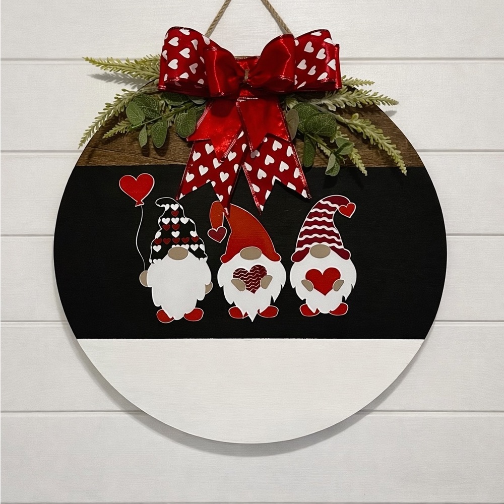 Festive Gnome Holiday Wall Decor with Red Accents